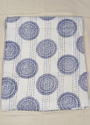 Jaipuri Handblock Kantha Abstract Ghewar Block ( Size: 90*108)