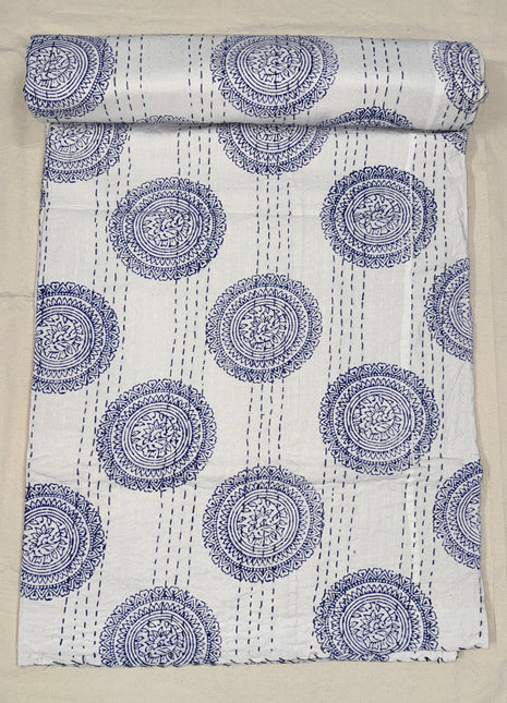 Jaipuri Handblock Kantha Abstract Ghewar Block ( Size: 90*108)