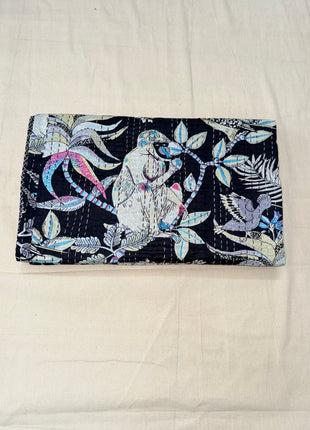 Monkey Shoulder kantha Gudari (size 90x108 Inches): Night-Black