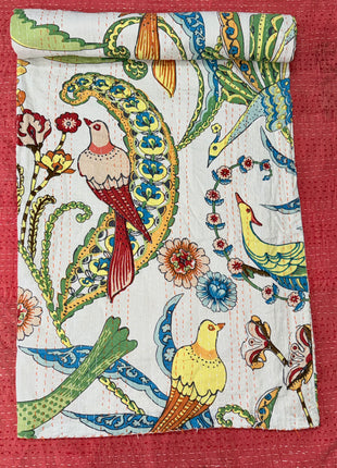 Handstitched Kantha (size: 90x108 Inches): Morni