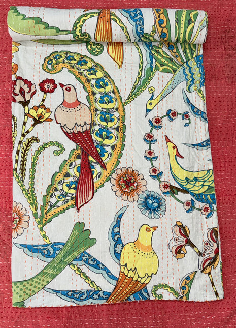 Handstitched Kantha (size: 90x108 Inches): Morni