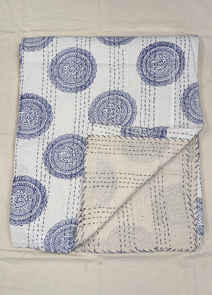 Jaipuri Handblock Kantha Abstract Ghewar Block ( Size: 90*108)