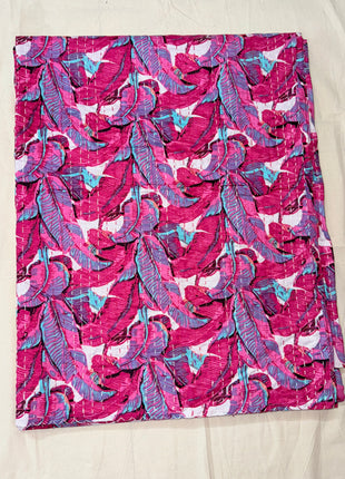 Banana Motifs Handstitched Kantha (Size: 90x108 Inches): Rani