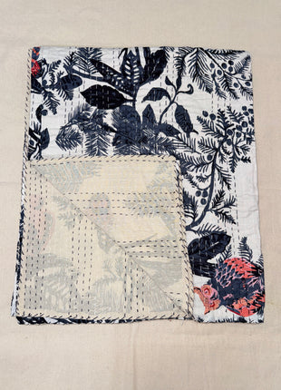 Handstitched kantha (Size: 90x108 Inches): Nightowl