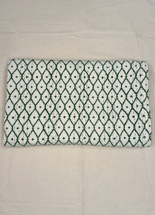 Handstitched Handblock kantha bedcover (size: 90*108 Inches): Mehandi