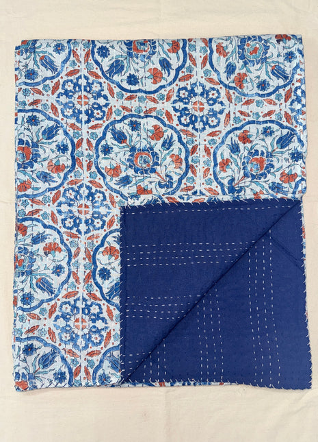 Handblock Kantha Specials: Marble-floral