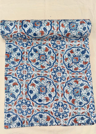 Handblock Kantha Specials: Marble-floral