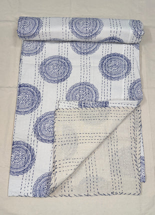 Jaipuri Handblock Kantha Abstract Ghewar Block ( Size: 90*108)