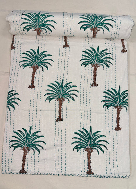 Hand-block Kantha( size: 90*108 Inches): Khajoor
