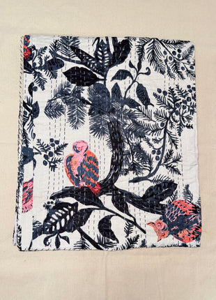 Handstitched kantha (Size: 90x108 Inches): Nightowl