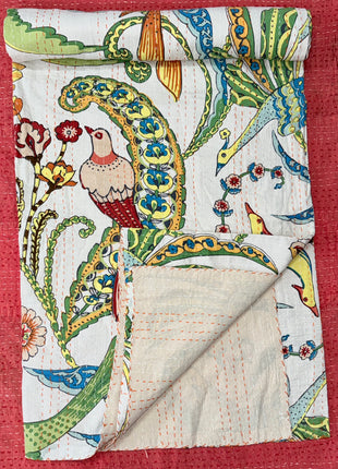 Handstitched Kantha (size: 90x108 Inches): Morni