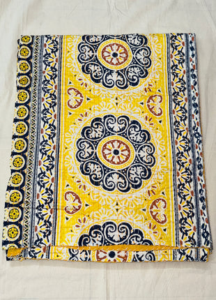Kantha Gudari Bedcover (Size: 90x108 Inches): Mandal-Pila