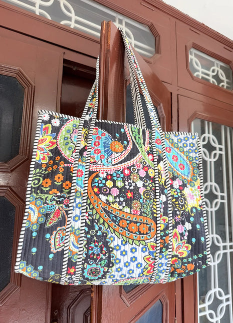Irish Paisley Zipper Tote