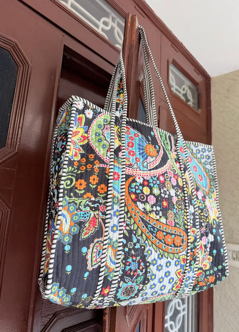 Irish Paisley Zipper Tote