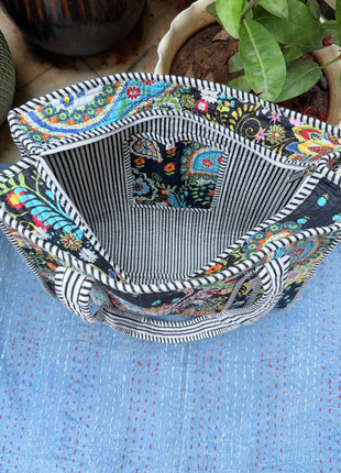 Irish Paisley Zipper Tote