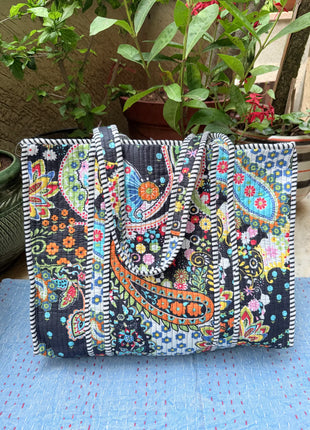 Irish Paisley Zipper Tote