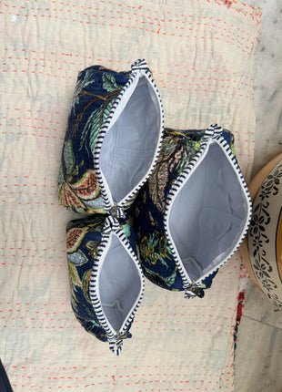 Navy Blue Butterfly 3-Piece washbag Set