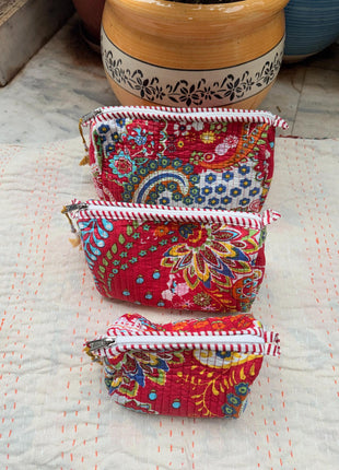 Irish paisley Quilted 3-Piece Washbag Set