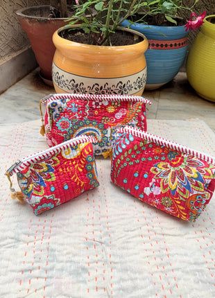 Irish paisley Quilted 3-Piece Washbag Set