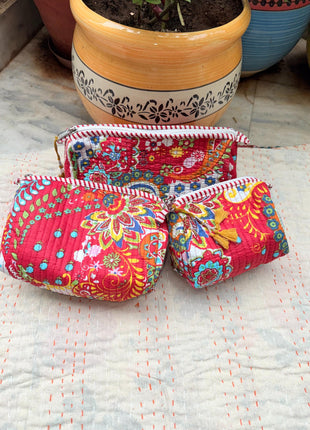 Irish paisley Quilted 3-Piece Washbag Set