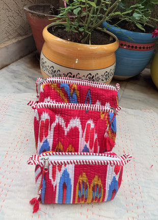 Ikkat Quilted 3-Piece washbag set