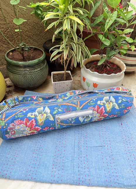 Oceanic Daaliya Floral Quilted Yoga-Mat Bag