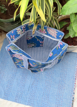 Ocean Tree-of-Life Floral Zip Tote