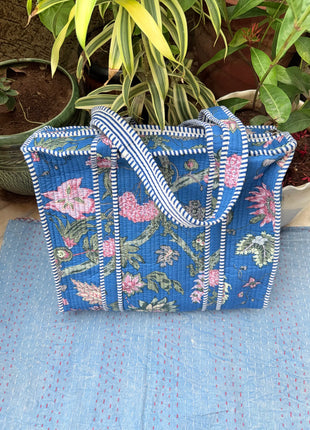 Ocean Tree-of-Life Floral Zip Tote