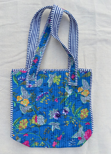 Paradise Quilted Mini Tote: Aasmani