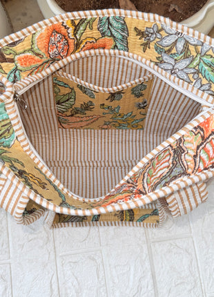 Cookie Cream Quilted Mini Tote