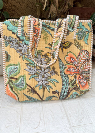 Cookie Cream Quilted Mini Tote