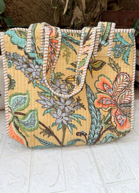 Cookie Cream Quilted Mini Tote