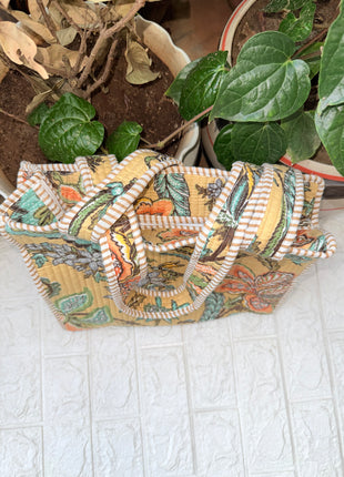 Cookie Cream Quilted Mini Tote