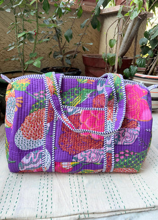 Purple Tropical Fruit Duffle