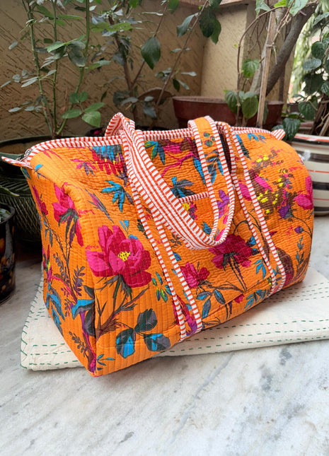 Chirping Birds Quilted Travel Duffle