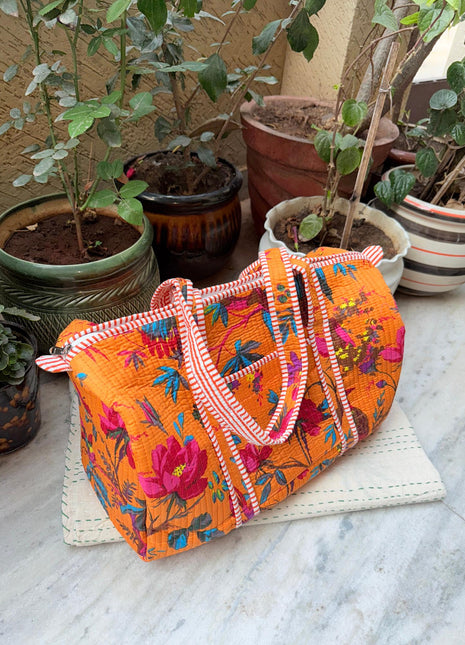 Chirping Birds Quilted Travel Duffle