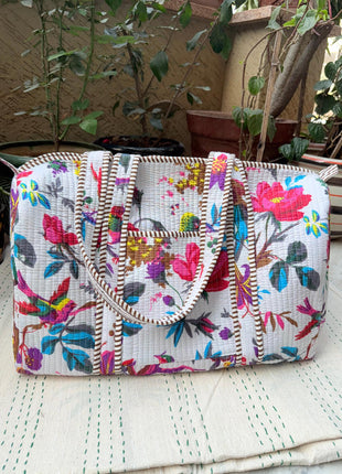 Chirping Birds & Branches Quilted  Duffle