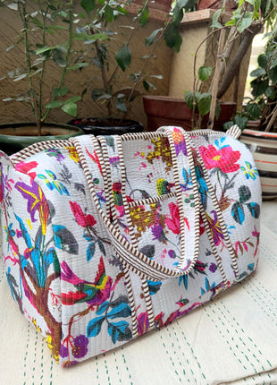 Chirping Birds & Branches Quilted  Duffle