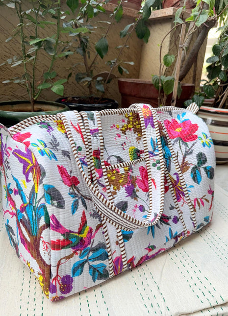 Chirping Birds & Branches Quilted  Duffle